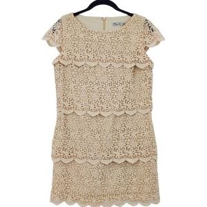 Eliza J Cap Sleeve Lace Shift Dress Size 6